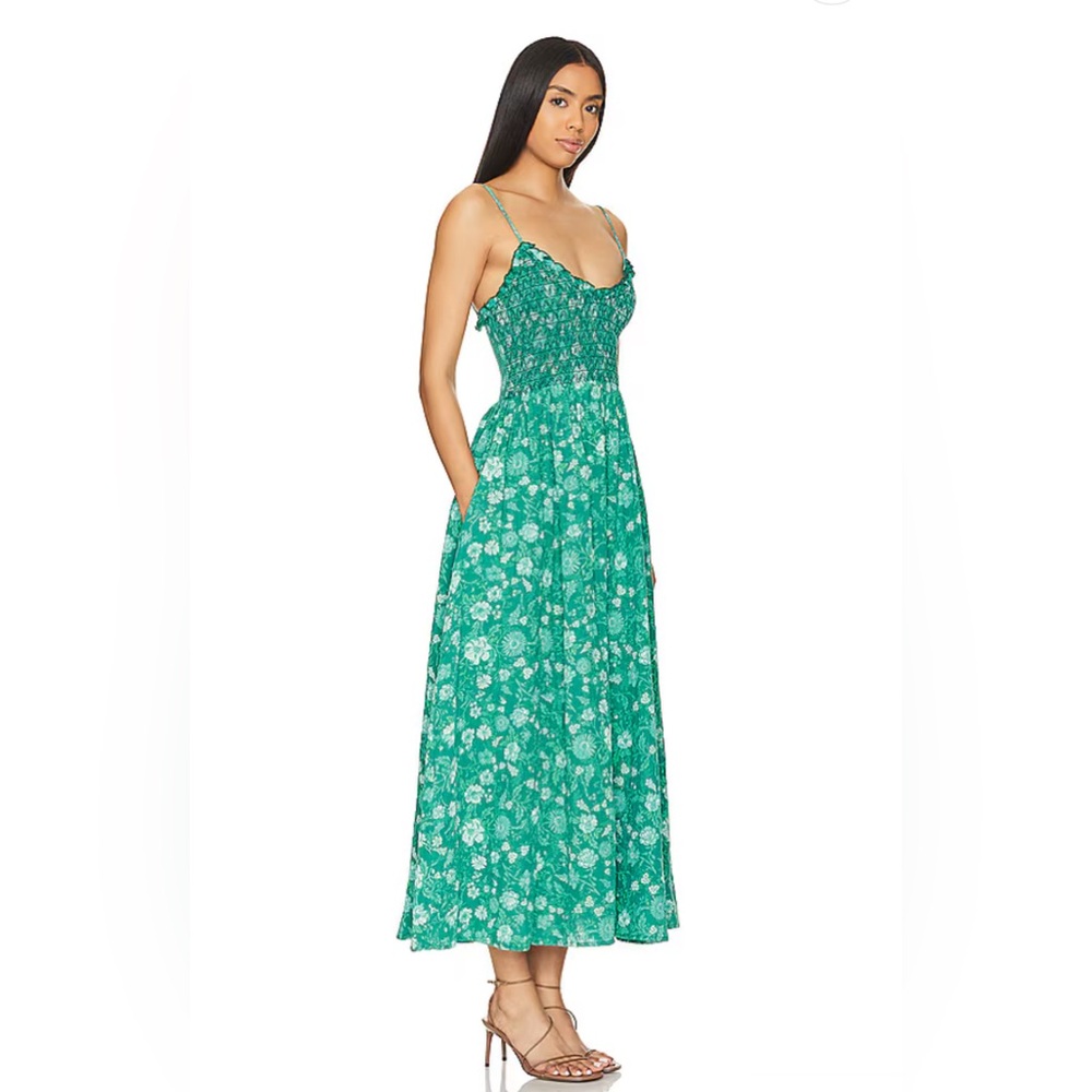 Free People Sweet Nothings Midi Dress In Forest Combo NWT